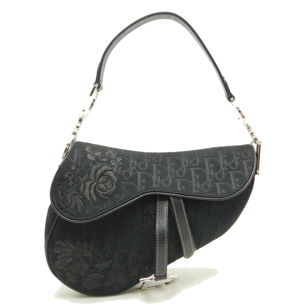 Christian Dior Trotter Saddle Bag Black